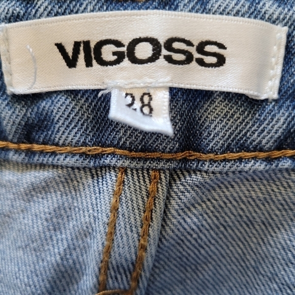 Vigoss Womens 28 High Rise Straight Jean Distressed Billie 90s light wash new - Picture 4 of 8